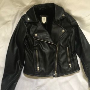 GAP Girls faux leather biker jacket